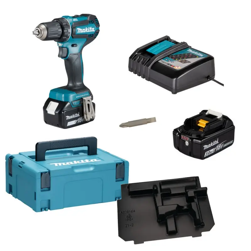 Makita Akku Bohrschrauber 18V 50Nm 2x3,0Ah Akku Ladegerät MAKPAC DDF485RFJ Super-Preis