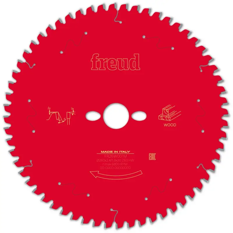 Freud Kreissägeblatt FR26W001M 260x30x2,4/1,8mm Z60 Holz Kappsägen F03FS09760 Finale Aktion