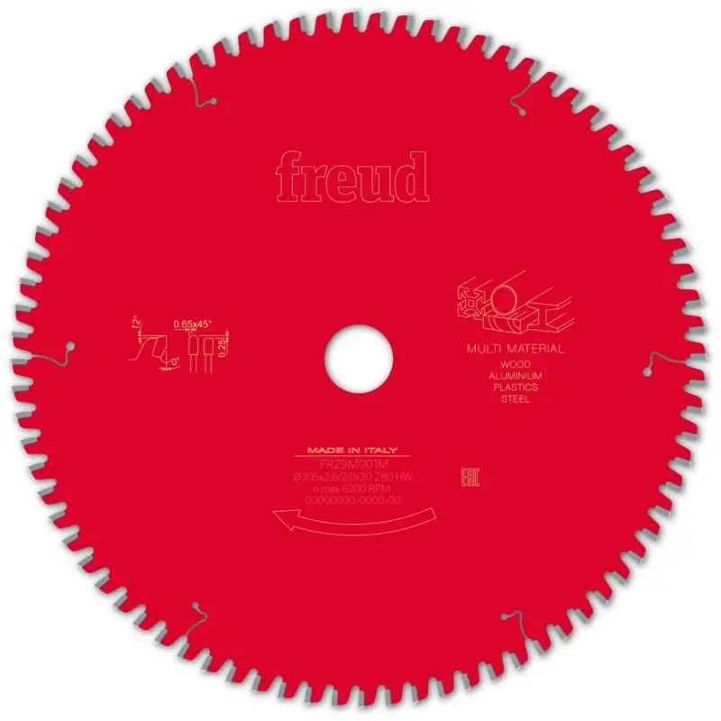 Abverkauf Freud Kreissägeblatt FR29M001M 305x30x2,6/2mm Z80 Kapp- Gehrungssäge F03FS09891