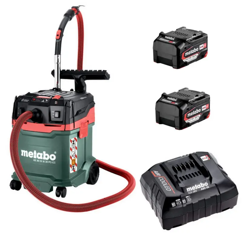 Sofort Bestellen Metabo Akku Sauger Mobil AS 36-18 M 30 PC-CC 2x CAS Akku 4,0 Ladegerät ASC55