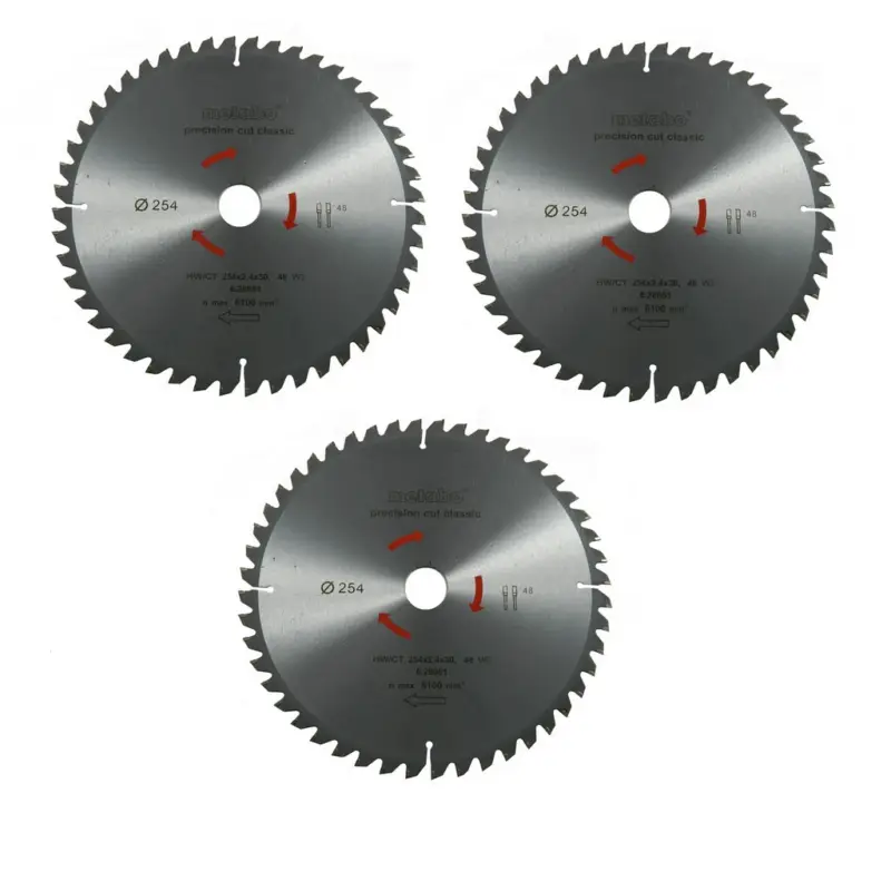 Solange Der Vorrat Reicht Metabo Kreissägeblatt Sägeblatt 254 mm Z48 5°Neg. 3 Stück für Bosch GCM GTS