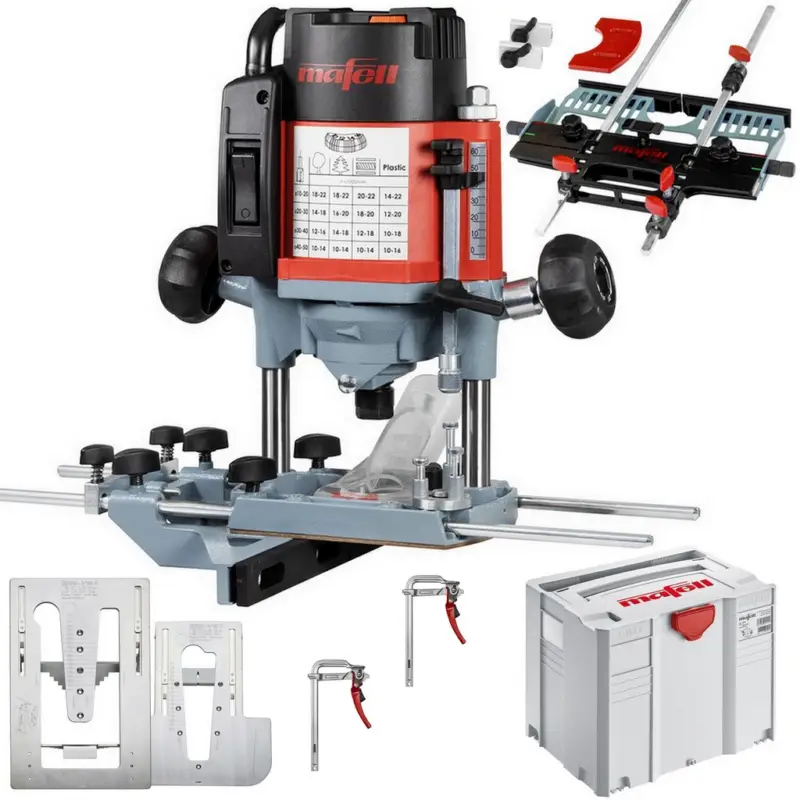 Neue Ware Mafell Oberfräse LO65Ec MaxiMAX Fräsadapter Frässchablonen Spannhebelzwinge Set