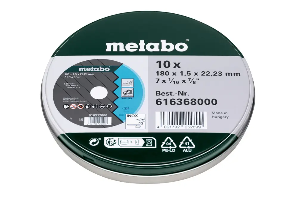 Top-Preis METABO 10 Trennscheiben - SP 180x1,5x22,23 Inox, TF 41 616368000