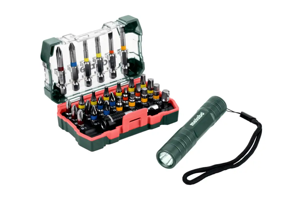 Sichere Zahlung METABO Bit-Box SP, 29-teilig + Mini Flash light 626721000
