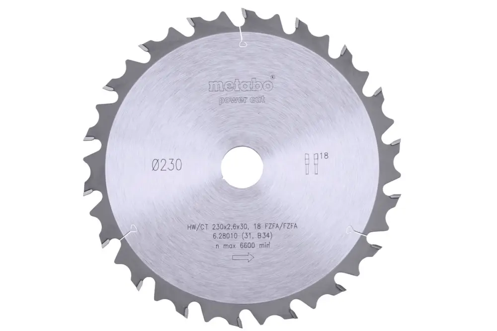 Kracherpreis METABO Sägeblatt "power cut wood - professional", 230x30, Z18 FZ/FA 10° 628010000