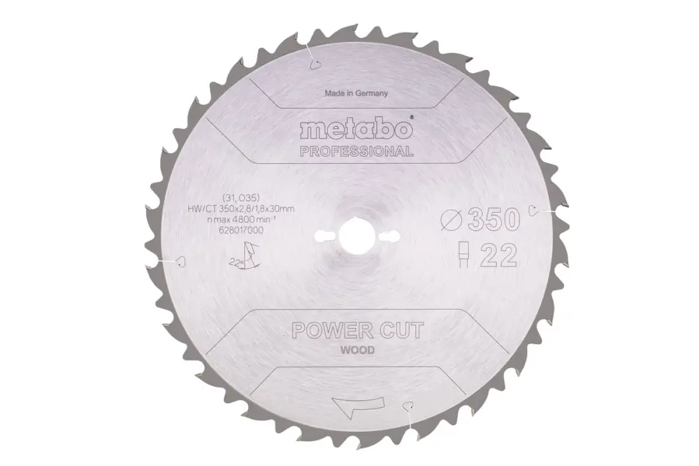 METABO Sägeblatt "power cut wood - professional", 350x30, Z22 FZ 22° 628017000 Top-Seller