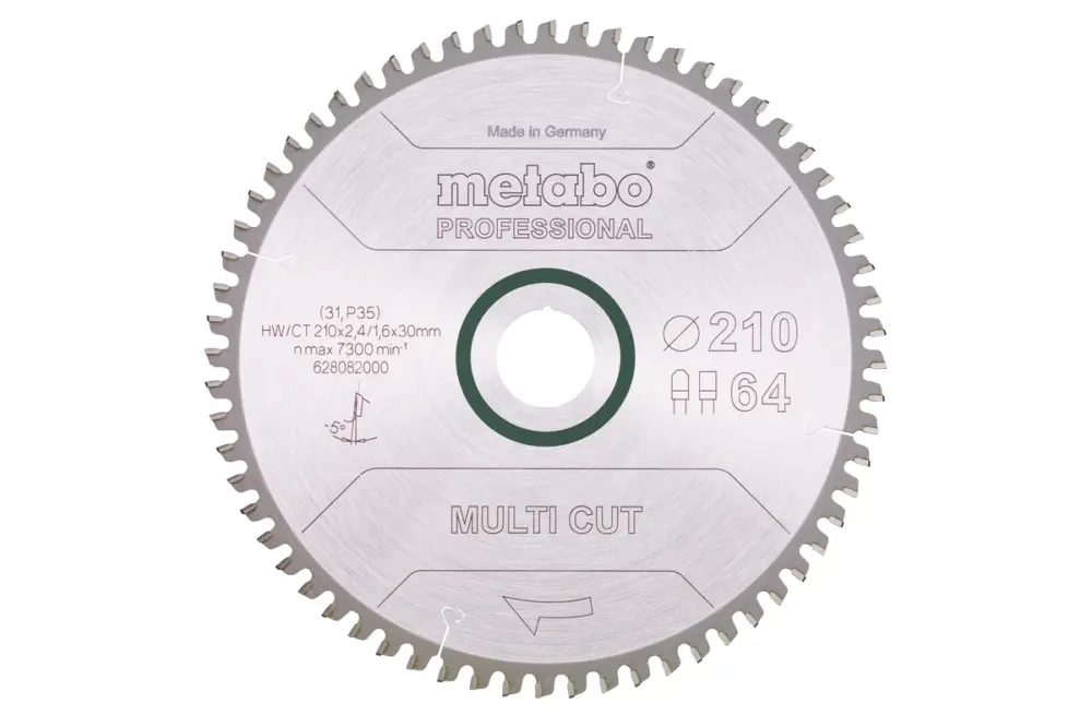 METABO Sägeblatt "multi cut - professional", 210x30, Z64 FZ/TZ, 5°neg. 628082000 Heißes Angebot