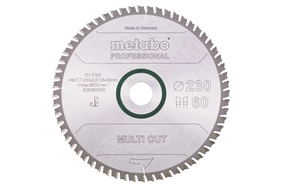 Preisreduziert METABO Sägeblatt "multi cut - professional", 230x30, Z60 WZ 5° 628085000