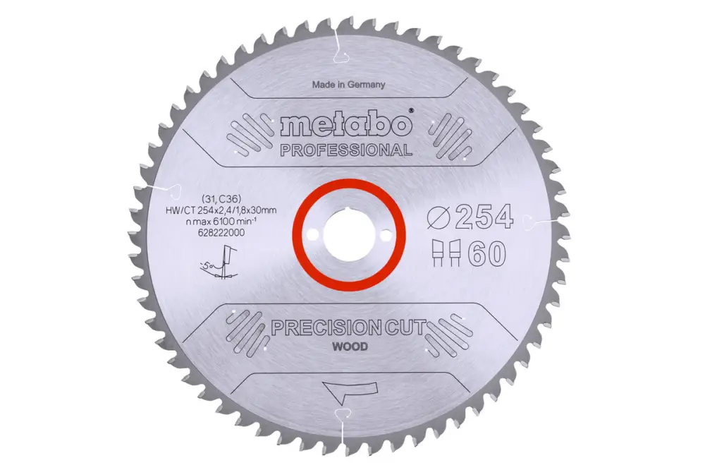 Markenware METABO Sägeblatt "precision cut wood - professional", 254x30, Z60 WZ 5° neg. 628222000
