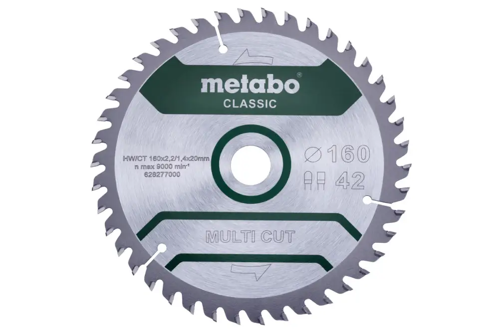 METABO Sägeblatt "multi cut - classic", 160x20 Z42 FZ/TZ 5° 628277000 Begrenztes Angebot