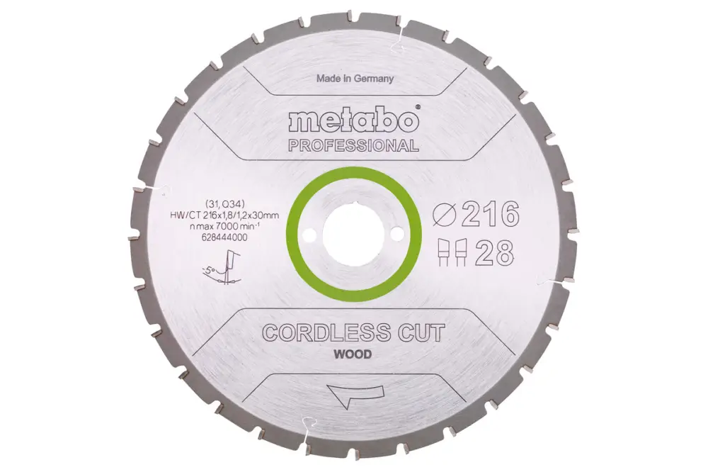 METABO Sägeblatt "cordless cut wood - professional", 216x30 Z28 WZ 5°neg 628444000 Nur Heute