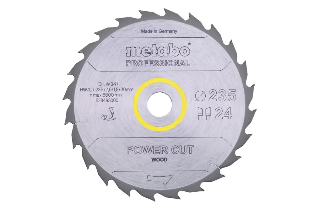 METABO Sägeblatt "power cut wood - professional", 235x30, Z24 WZ 20° 628493000 Rabatt