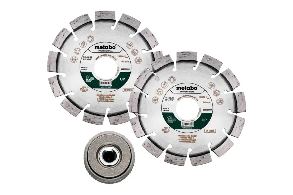 METABO Set 2xDiamanttrennscheibe 115x22,23mm, "UP"+ 1xQuickspannmutter M 14 628581000 Rabatt