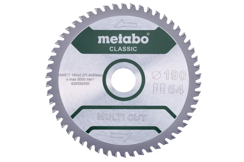 METABO Sägeblatt "multi cut - classic", 190x30 Z54 FZ/TZ 5° /B 628663000 Solange Der Vorrat Reicht
