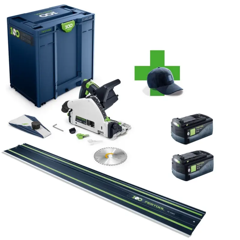Heißes Angebot Festool Akku-Tauchsäge TSC 55 KEB-Basic 100Y 578223 + FS 1400/2 + 2x Akku 5,0