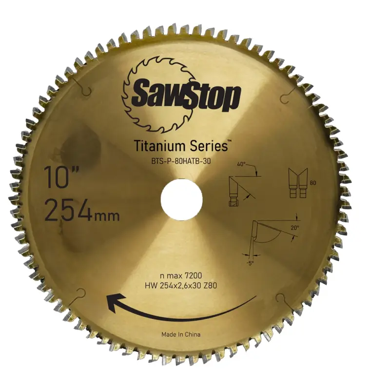SawStop Sägeblatt TITANIUM 254x3,2/2,4x30 WZ80 BTS-P-80HATB-30 Billig
