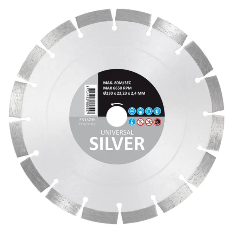 Geprüft Carat Diamanttrennscheibe UNIVERSAL SILVER 230 x 22,23 mm CESI230312