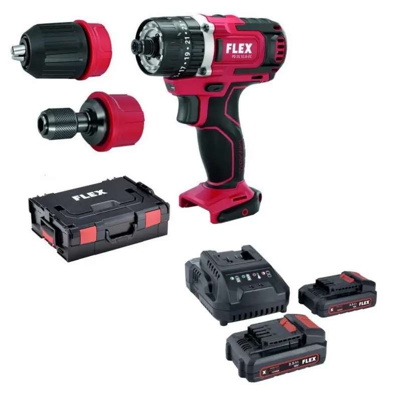 Saisonangebot Flex Akku-Bohrschrauber PD 2G 418013 + Flex P-Set - Akku 532740