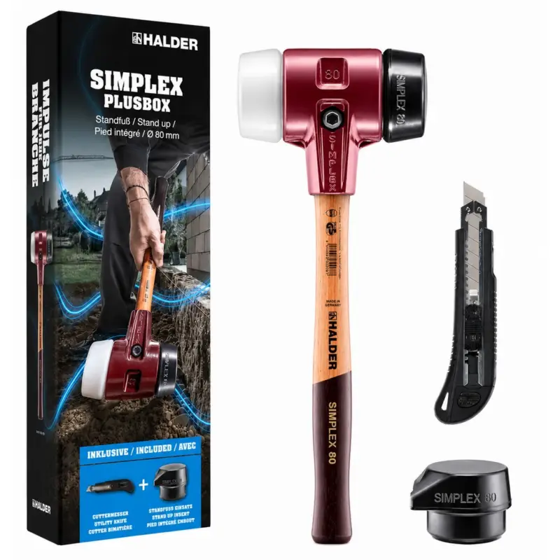 Halder SIMPLEX Plusbox Standfuß Ø 80 mm Tempergussgehäuse Cuttermesser 3027s028 Top-Preis